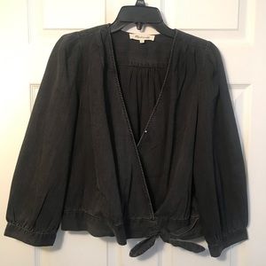 Black Madewell Tie Blouse
